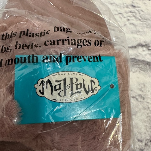 Mad Love Phoebe Mauve Women's‎ Size 10 Faux Fur Slide Comfort Sandals NWT - Picture 3 of 4